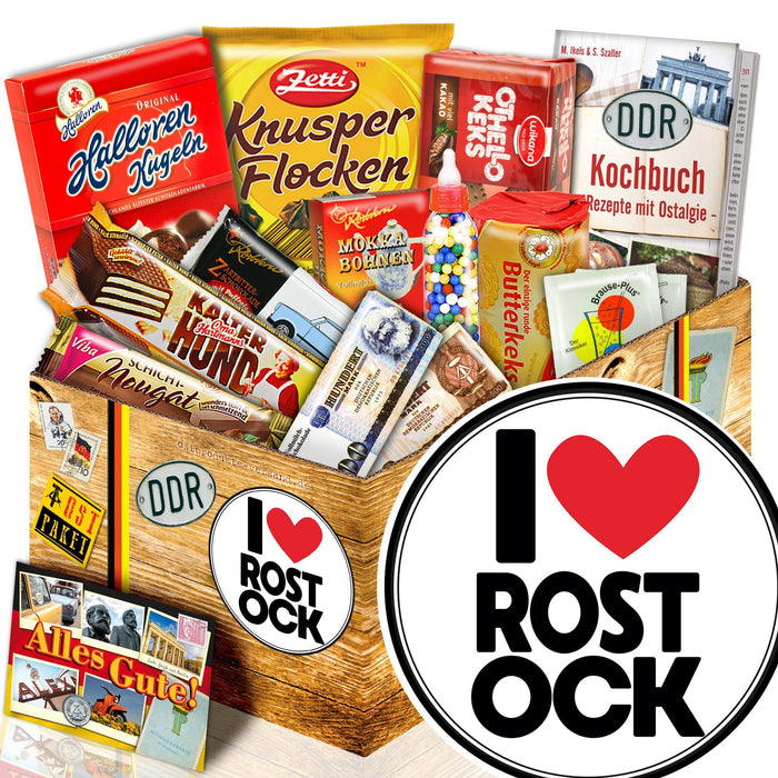 I love Rostock - Süßigkeiten Set DDR L - Ossiladen I Ostprodukte Versand
