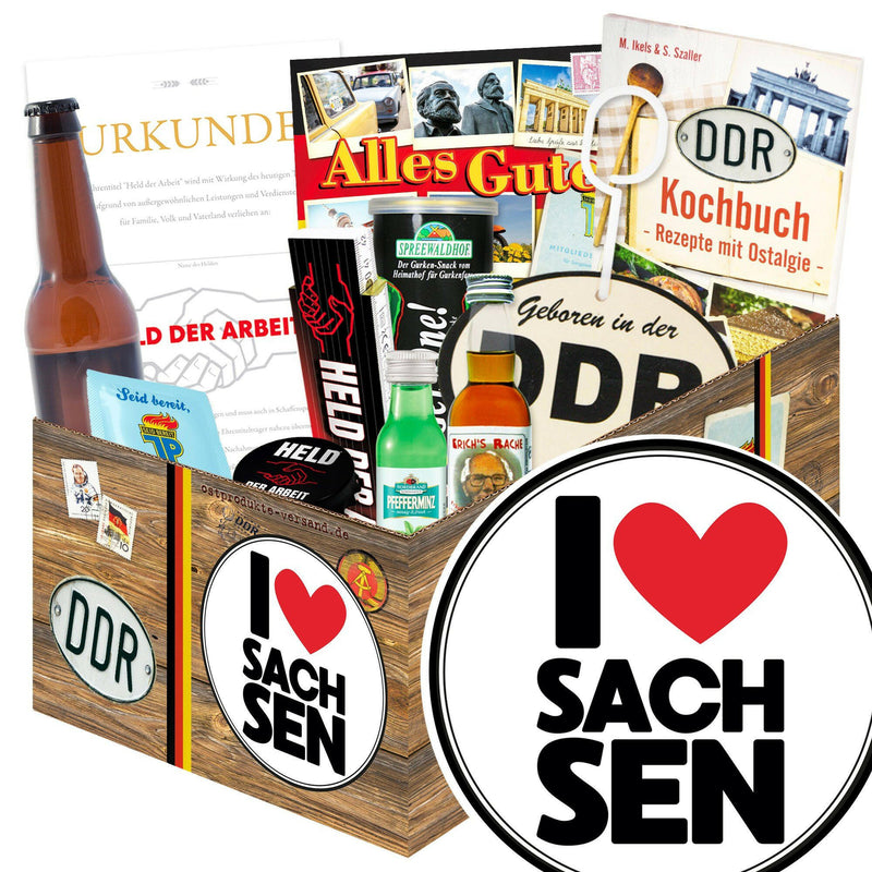 I Love Sachsen - Geschenkset Ostpaket "Männer Box" - Ossiladen I Ostprodukte Versand