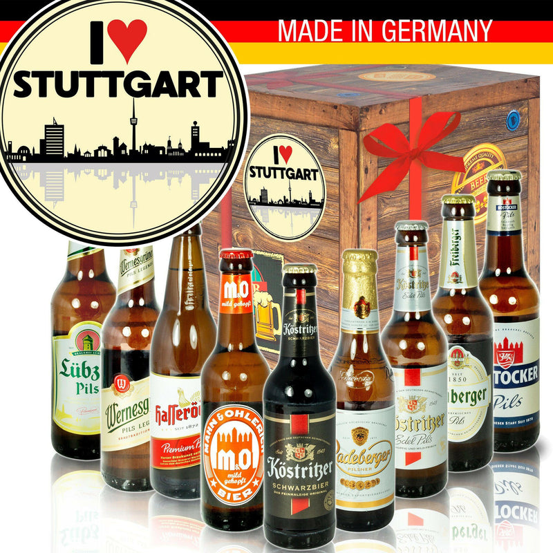 I Love Stuttgart - Geschenkbox "Ostbiere" 9er Set - Ossiladen I Ostprodukte Versand
