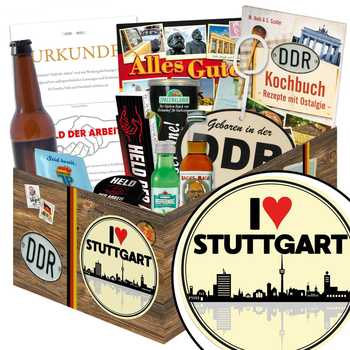 Adesivo I Love Stuttgart Per Auto - 5x5 Cm, Multicolore, In Pellicola Di Qualità, Resistente Alle Intemperie