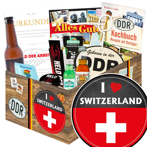 I love Switzerland - Geschenkset Ostpaket "Männer Box" - Ossiladen I Ostprodukte Versand