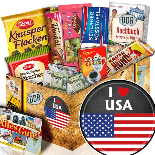 I Love USA - Geschenkset Ostpaket "Schokoladenbox M" - Ossiladen I Ostprodukte Versand