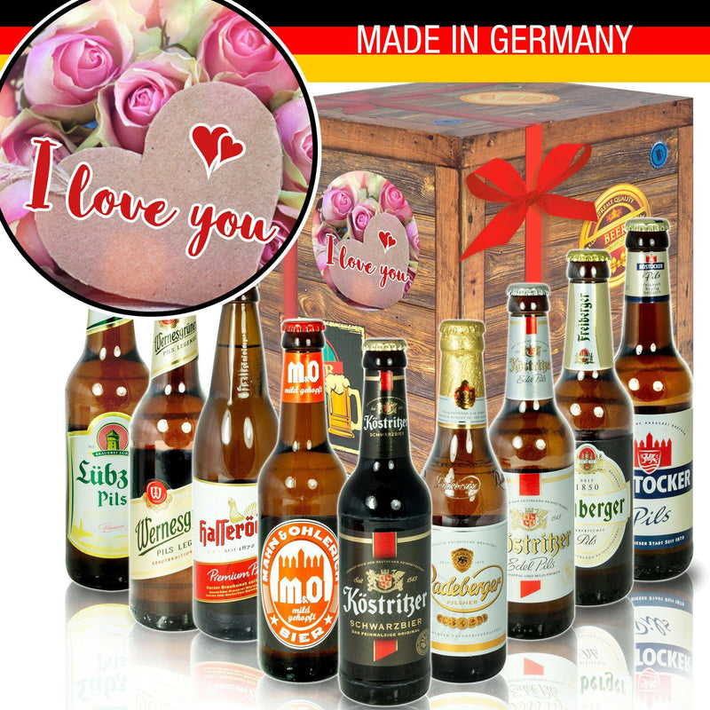 I Love you - Geschenkbox "Ostbiere" 9er Set - Ossiladen I Ostprodukte Versand