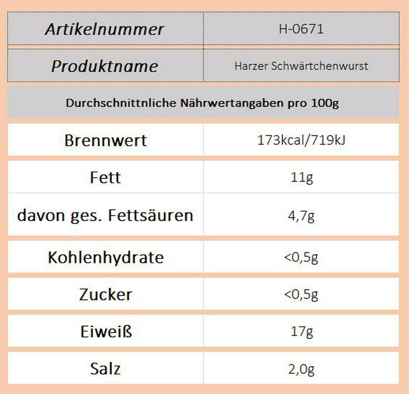 Keunecke Harzer Schwärtchenwurst - Ossiladen I Ostprodukte Versand