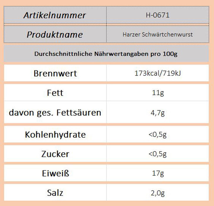 Keunecke Harzer Schwärtchenwurst - Ossiladen I Ostprodukte Versand
