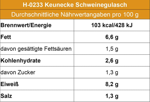 Keunecke Schweinegulasch 400g - Ossiladen I Ostprodukte Versand