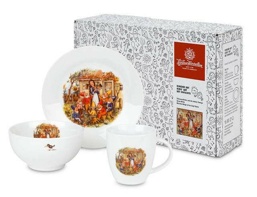 Kindergeschirr 3-teilig Porzellan - Motiv Schneewittchen