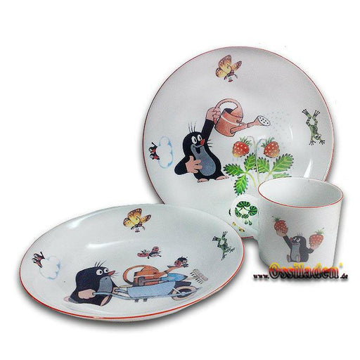 Kindergeschirr Kleiner Maulwurf - Motiv Schubkarre, 3tlg.