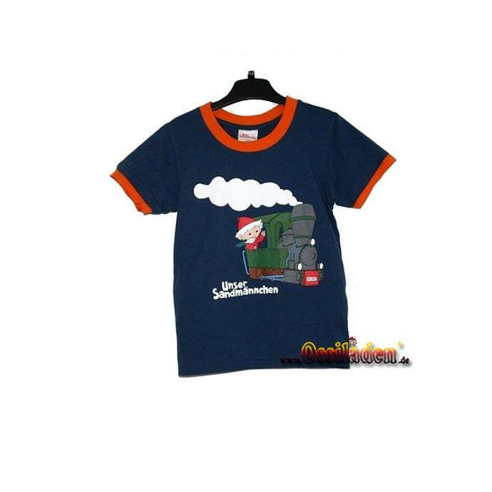 Kindershirt - Sandmännchen Lokomotive - blau