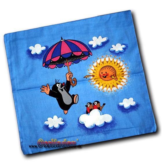 Kissenbezug - Maulwurf mit Sonnenschirm - blau