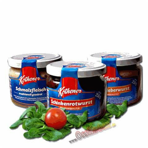 Köthener Opas Tiegelwurst, rot, 250g Glas
