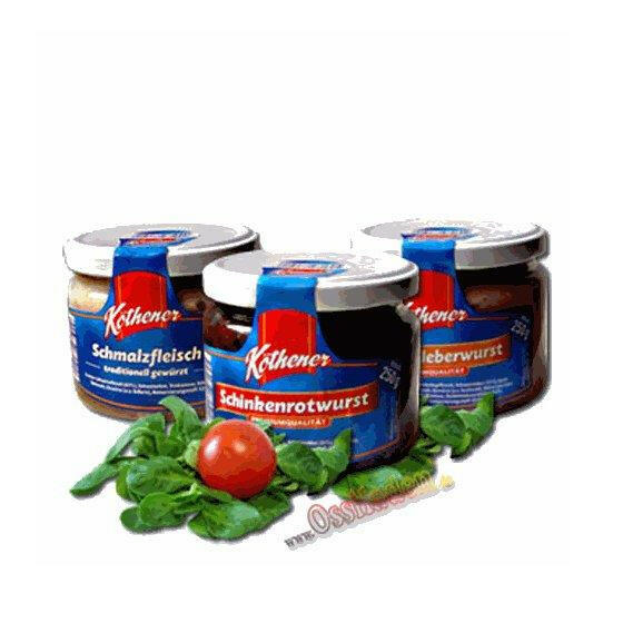 Köthener Premium Schinkenleberwurst, 250g Glas