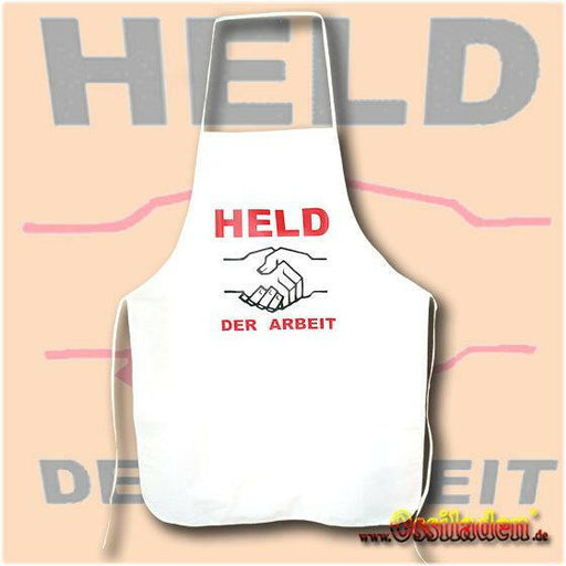 "Küchenschürze "Held der Arbeit" - weiß
