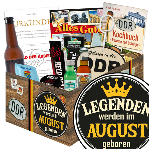 Legenden werden im August geboren - Geschenkset Ostpaket "Männer Box" - Ossiladen I Ostprodukte Versand