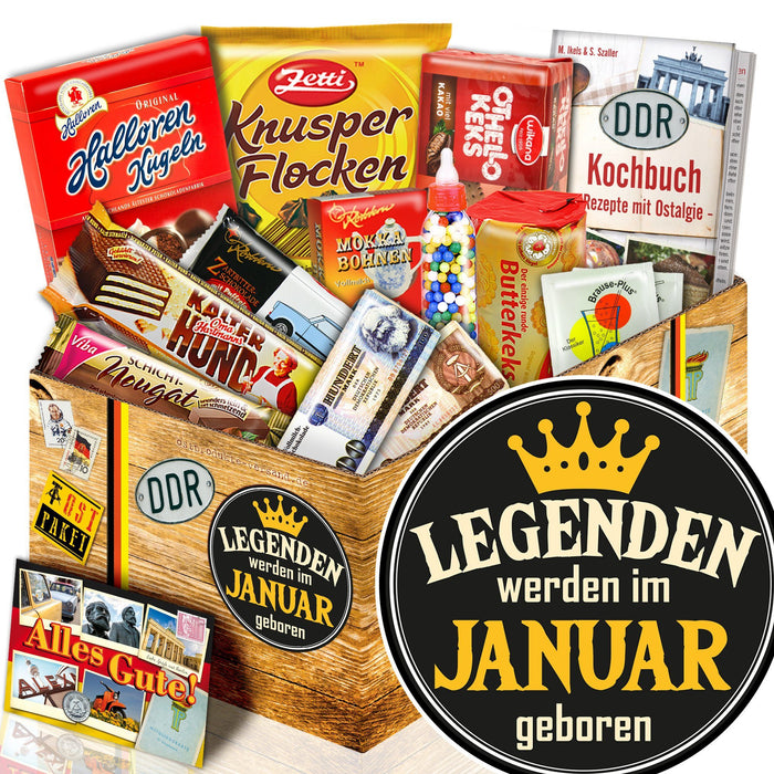 Legenden werden im Januar geboren - Süßigkeiten Set DDR L - Ossiladen I Ostprodukte Versand