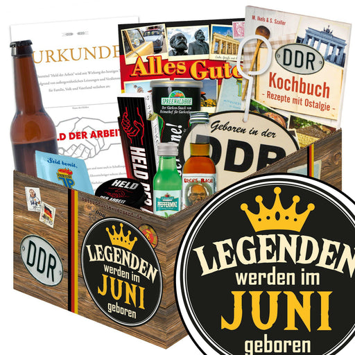 Legenden werden im Juni geboren - Geschenkset Ostpaket "Männer Box" - Ossiladen I Ostprodukte Versand