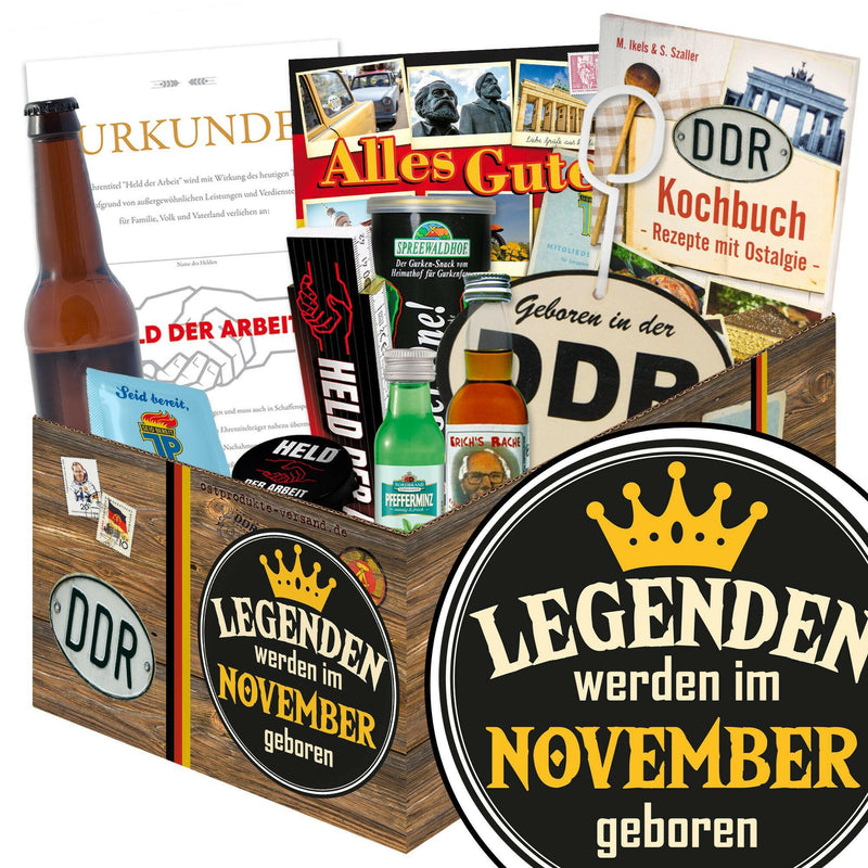 Legenden werden im November geboren - Geschenkset Ostpaket "Männer Box" - Ossiladen I Ostprodukte Versand