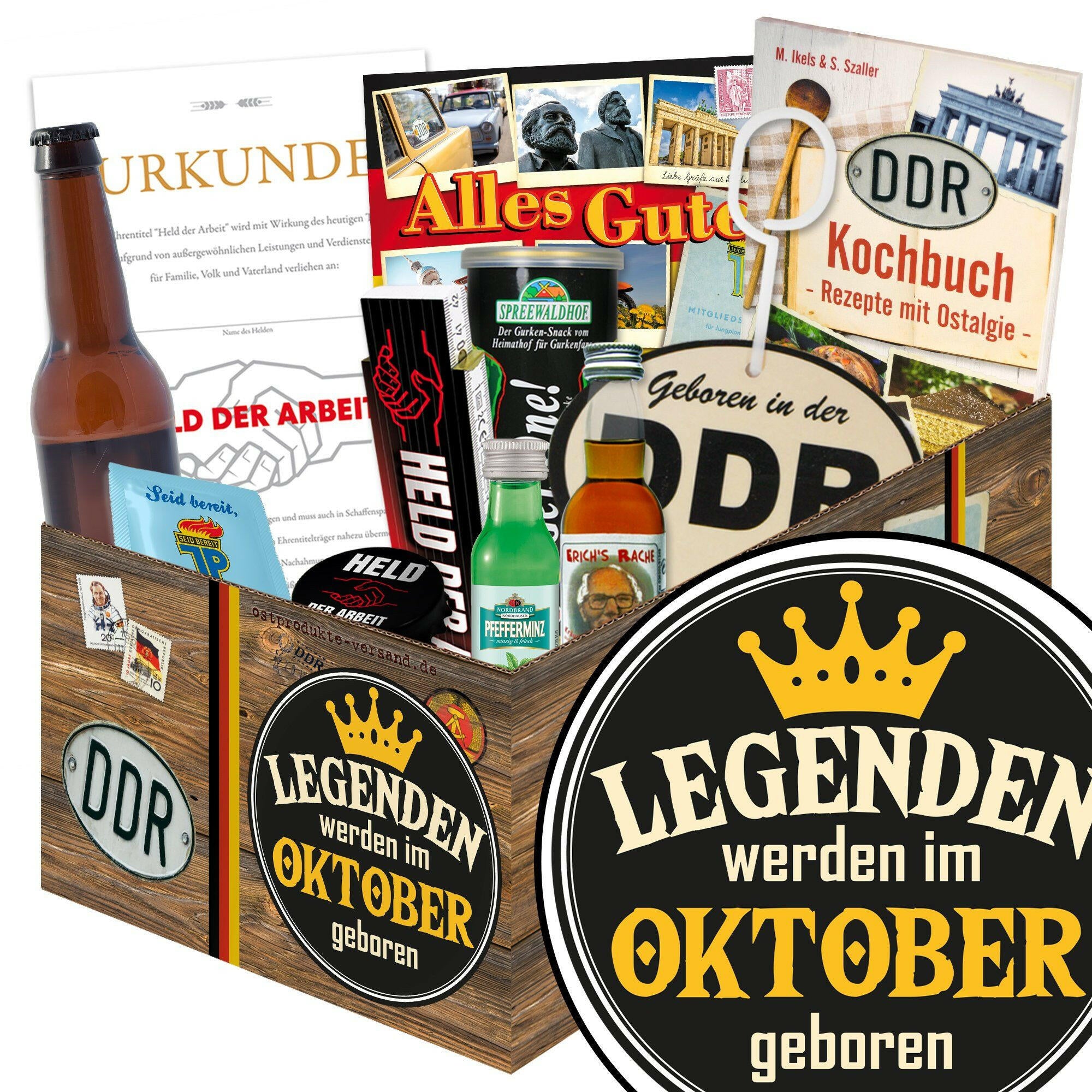 Legenden werden im Oktober geboren - Geschenkset Ostpaket "Männer Box" - Ossiladen I Ostprodukte Versand