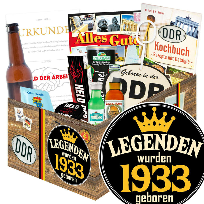 Legenden wurden 1933 geboren - Geschenkset Ostpaket "Männer Box" - Ossiladen I Ostprodukte Versand