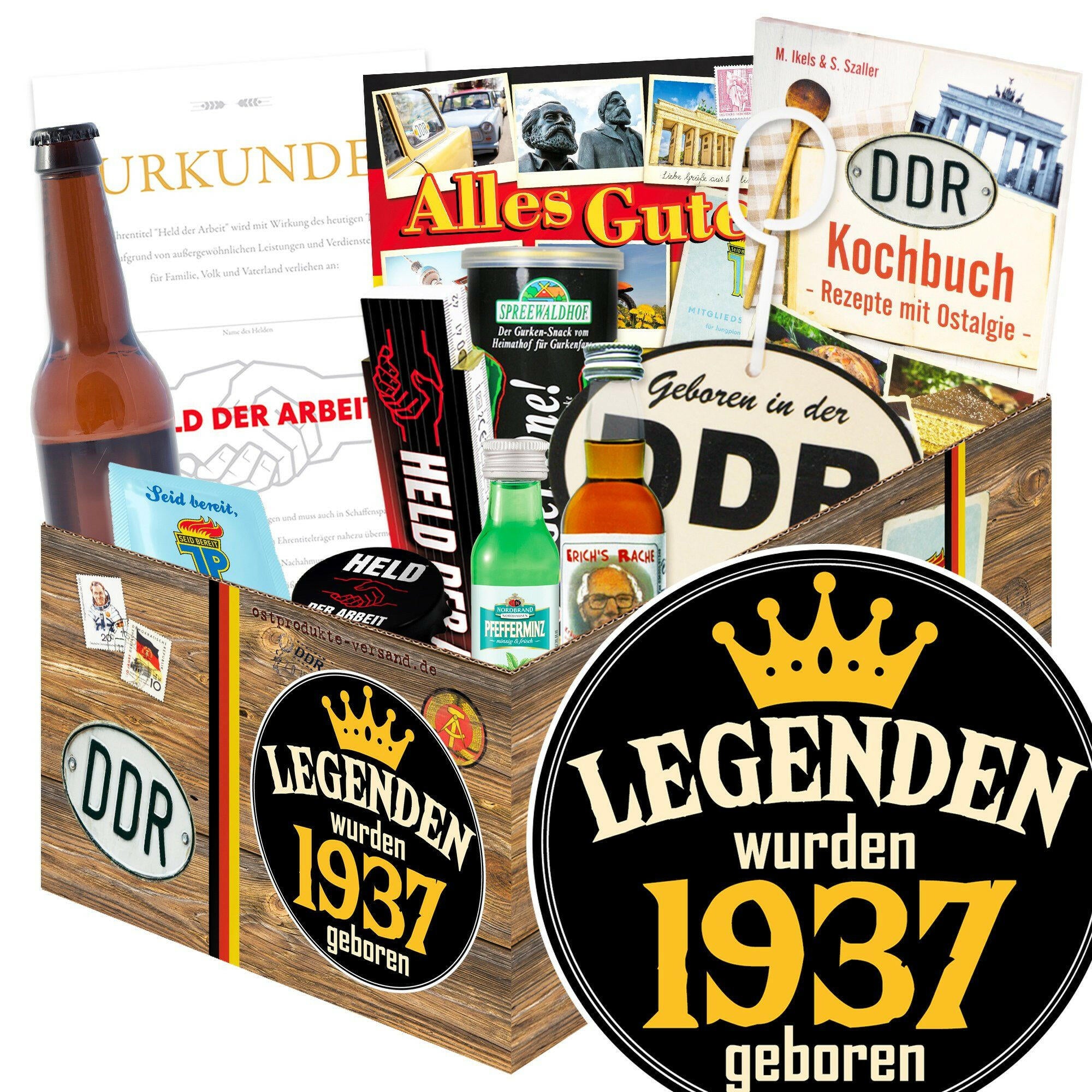 Legenden wurden 1937 geboren - Geschenkset Ostpaket "Männer Box" - Ossiladen I Ostprodukte Versand