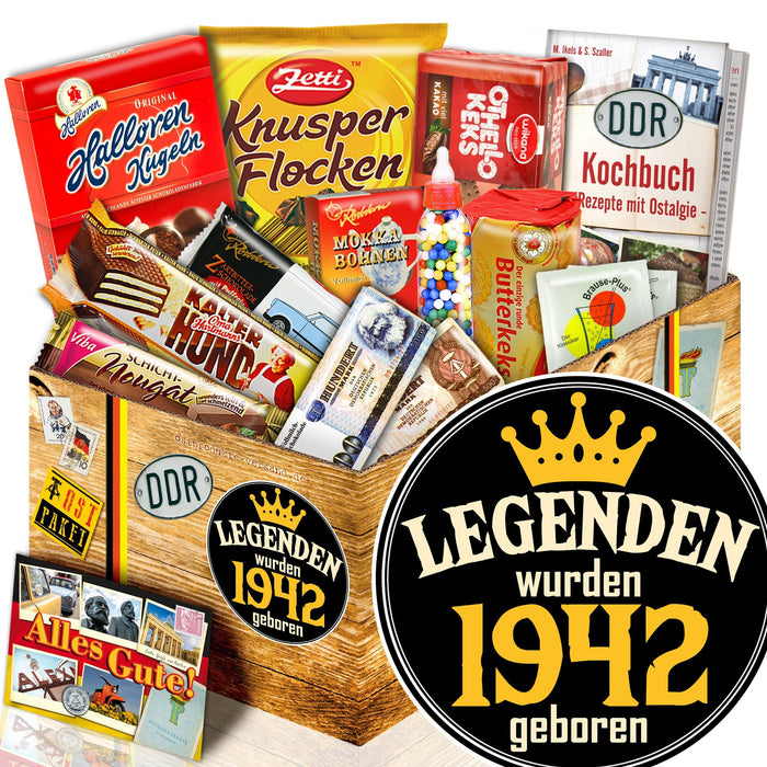 Legenden wurden 1942 geboren - Süßigkeiten Set DDR L - Ossiladen I Ostprodukte Versand