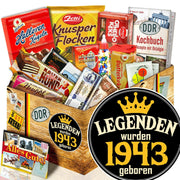 Legenden wurden 1943 geboren - Süßigkeiten Set DDR L - Ossiladen I Ostprodukte Versand