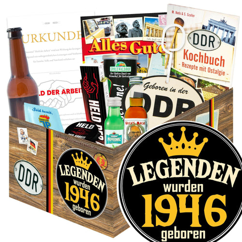Legenden wurden 1946 geboren - Geschenkset Ostpaket "Männer Box" - Ossiladen I Ostprodukte Versand
