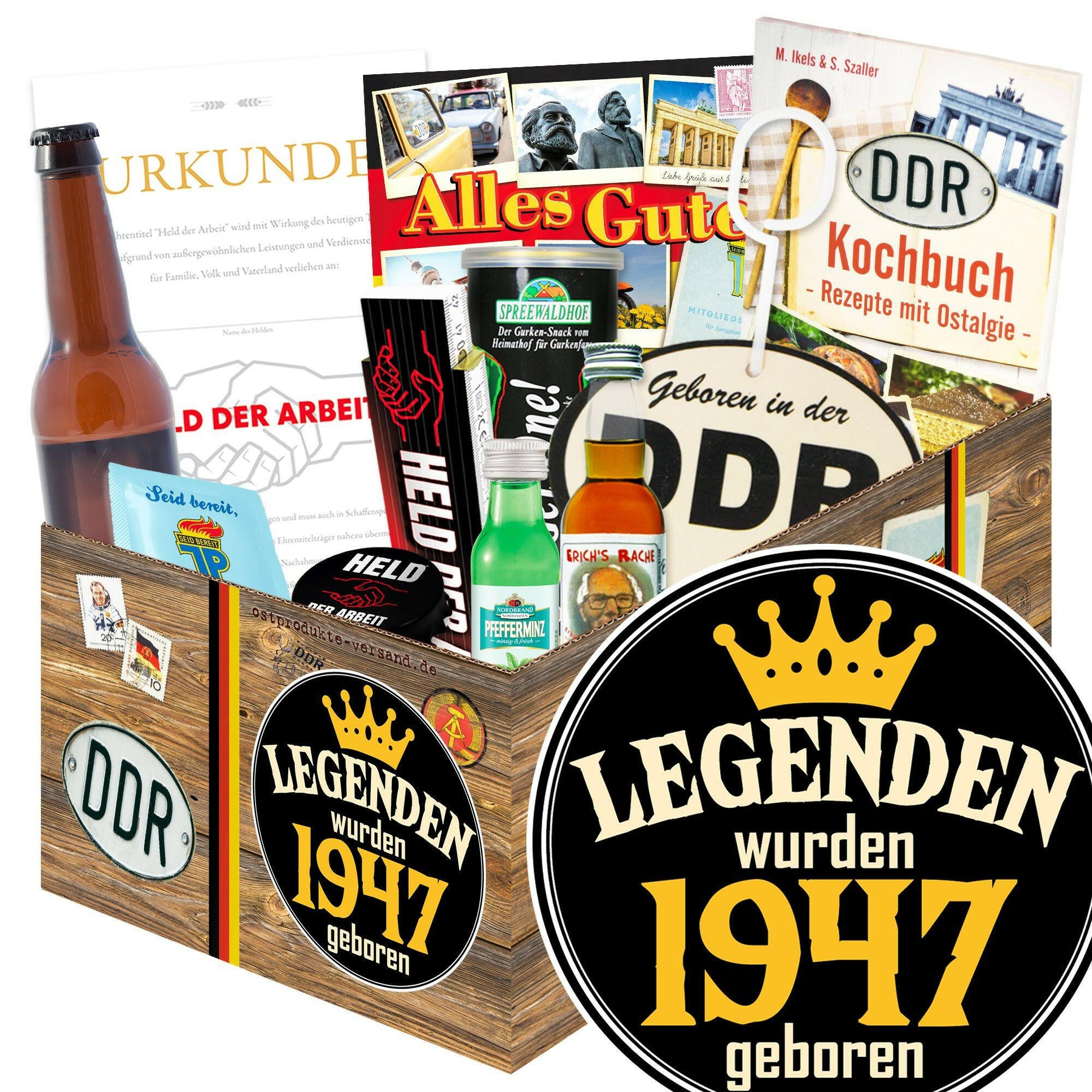 Legenden wurden 1947 geboren - Geschenkset Ostpaket "Männer Box" - Ossiladen I Ostprodukte Versand