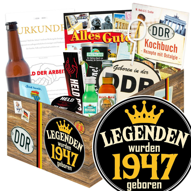 Legenden wurden 1947 geboren - Geschenkset Ostpaket "Männer Box" - Ossiladen I Ostprodukte Versand