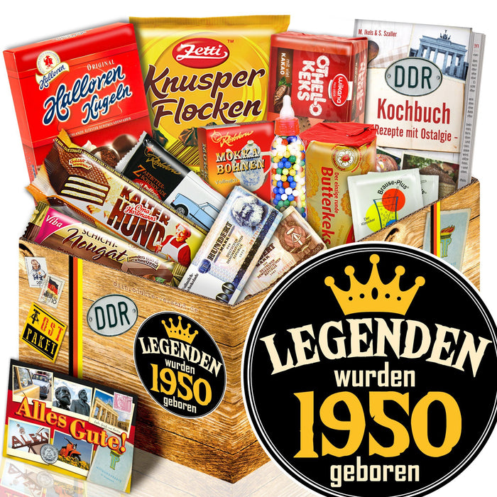 Legenden wurden 1950 geboren - Süßigkeiten Set DDR L - Ossiladen I Ostprodukte Versand