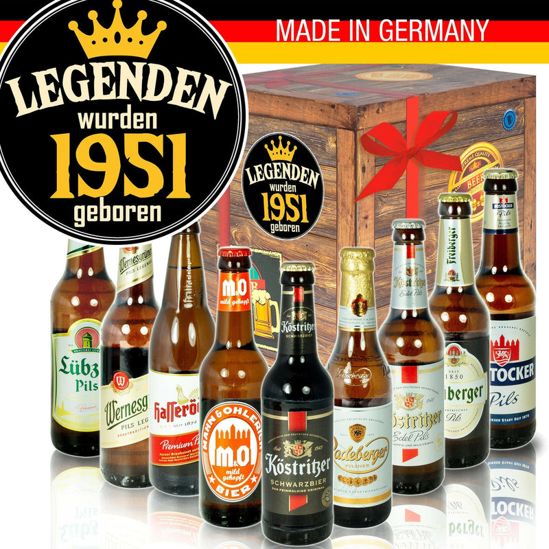 Legenden wurden 1951 geboren - Geschenkbox "Ostbiere" 9er Set - Ossiladen I Ostprodukte Versand
