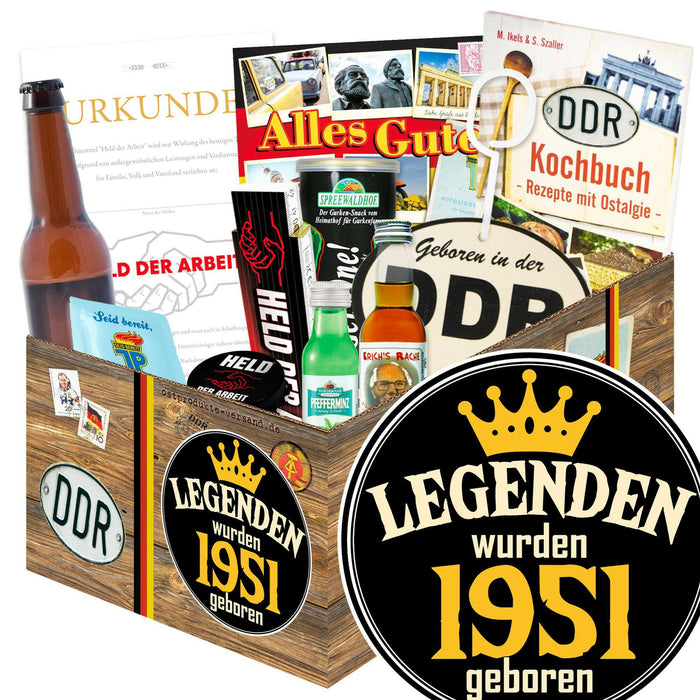 Legenden wurden 1951 geboren - Geschenkset Ostpaket "Männer Box" - Ossiladen I Ostprodukte Versand