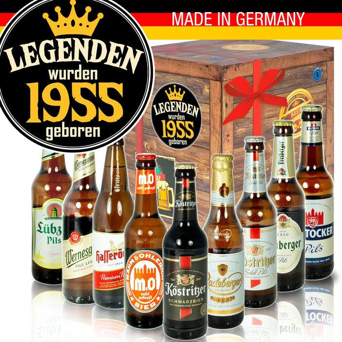 Legenden wurden 1955 geboren - Geschenkbox "Ostbiere" 9er Set - Ossiladen I Ostprodukte Versand