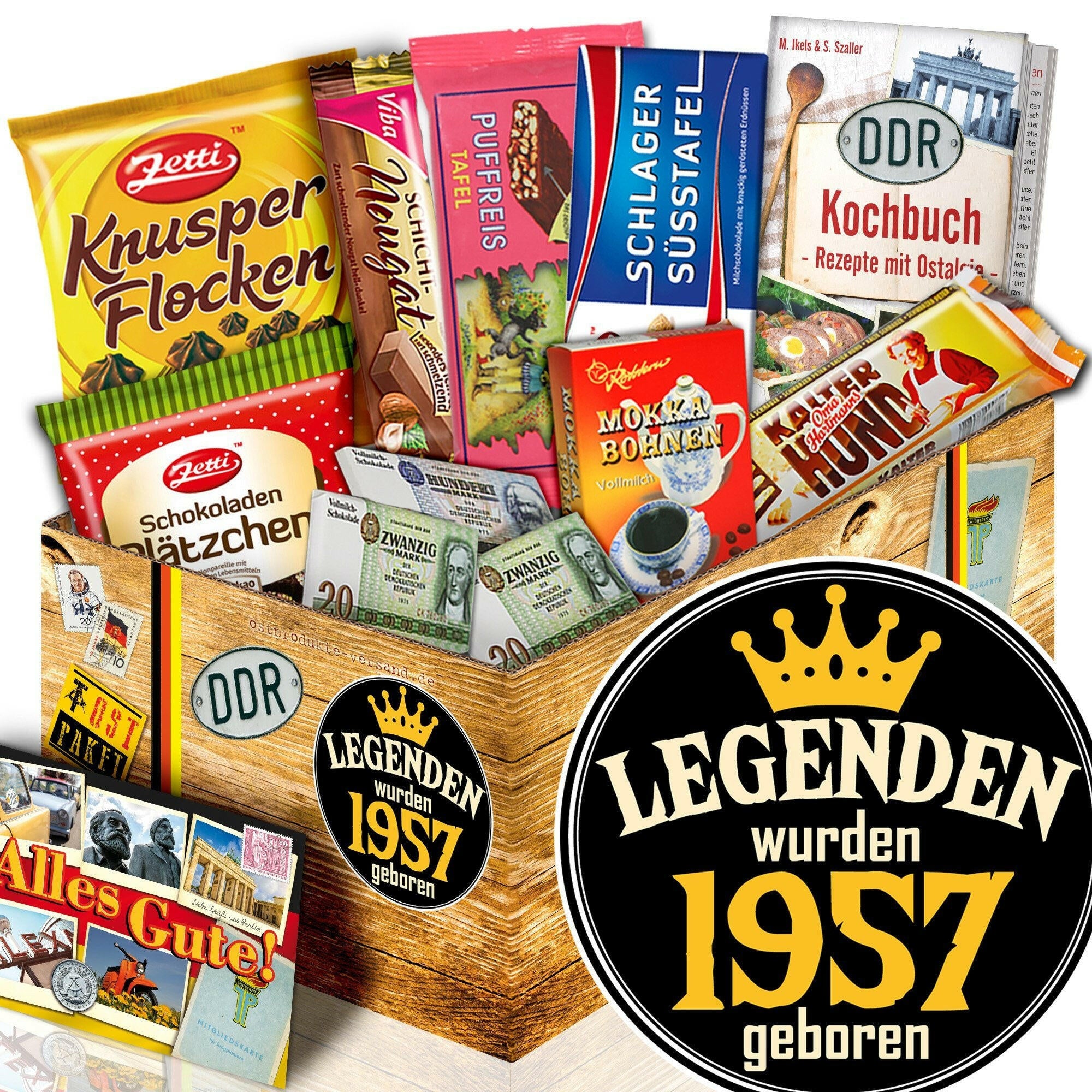 Legenden wurden 1957 geboren - Geschenkset Ostpaket "Schokoladenbox M" - Ossiladen I Ostprodukte Versand