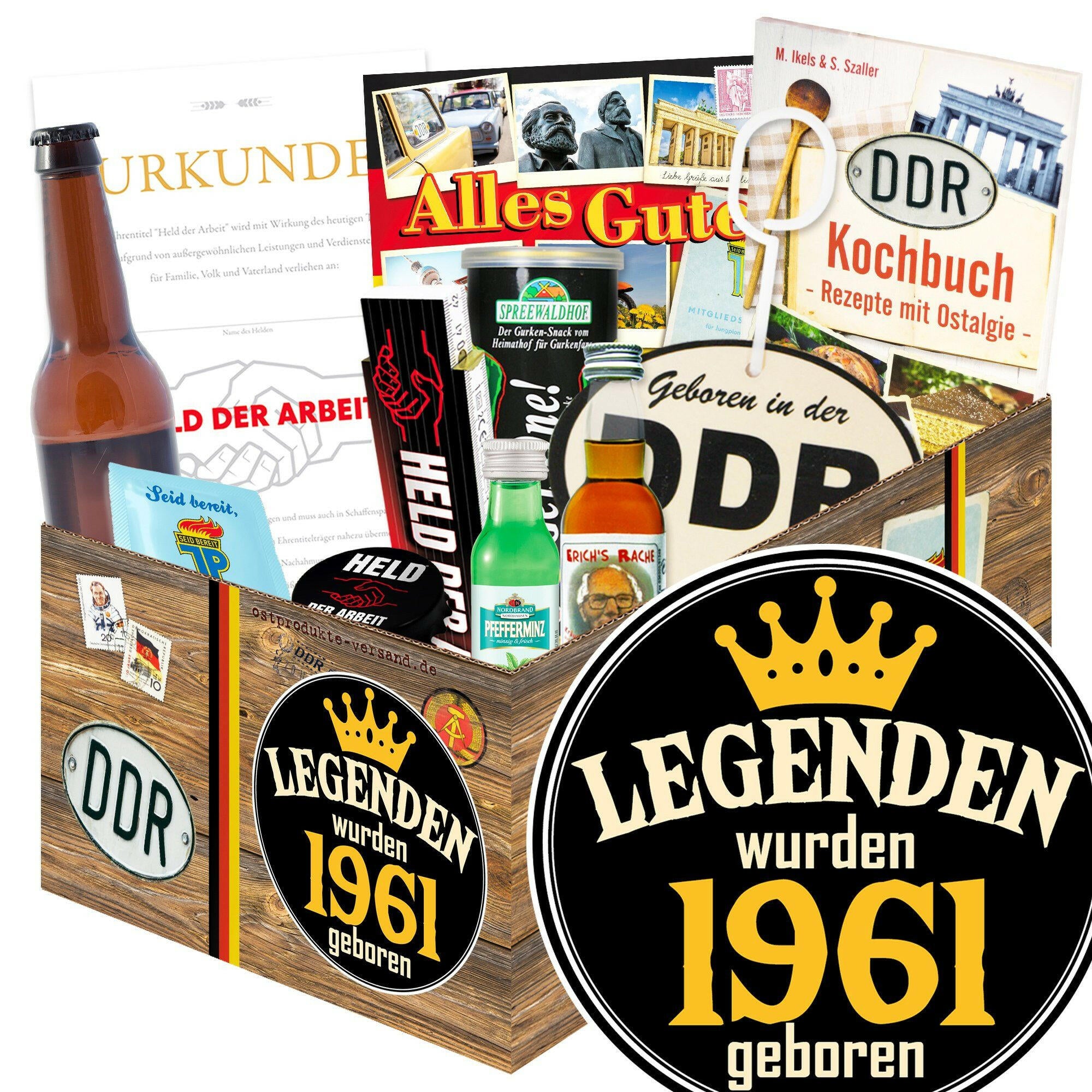 Legenden wurden 1961 geboren - Geschenkset Ostpaket "Männer Box" - Ossiladen I Ostprodukte Versand
