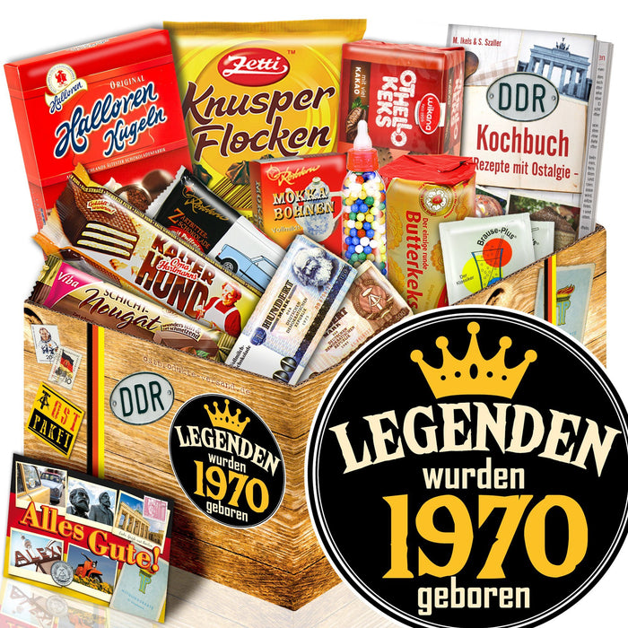 Legenden wurden 1970 geboren - Süßigkeiten Set DDR L - Ossiladen I Ostprodukte Versand