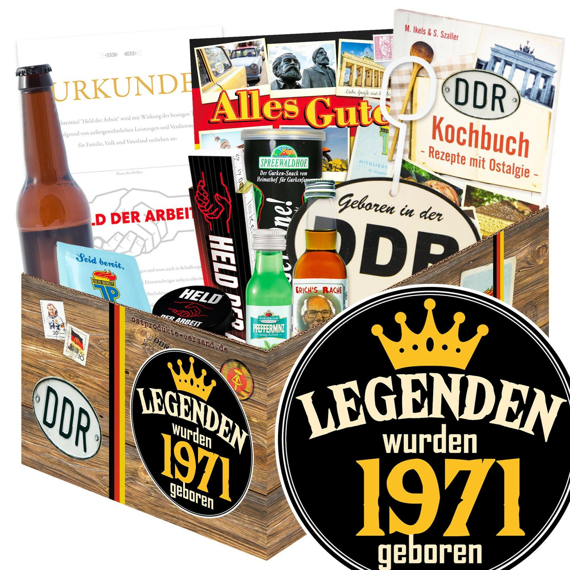 Legenden wurden 1971 geboren - Geschenkset Ostpaket "Männer Box" - Ossiladen I Ostprodukte Versand