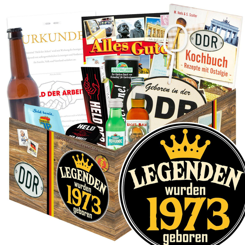 Legenden wurden 1973 geboren - Geschenkset Ostpaket "Männer Box" - Ossiladen I Ostprodukte Versand