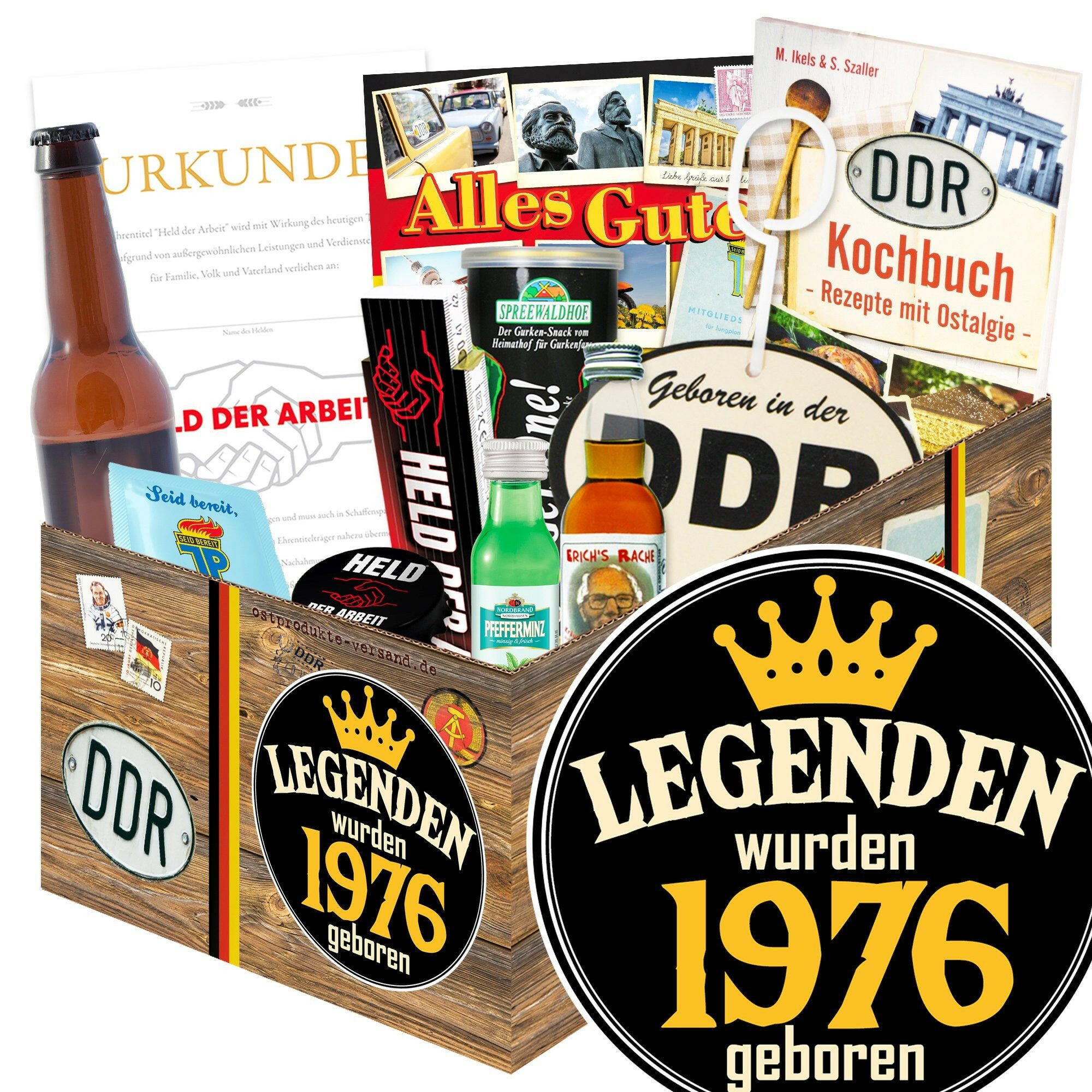 Legenden wurden 1976 geboren - Geschenkset Ostpaket "Männer Box" - Ossiladen I Ostprodukte Versand