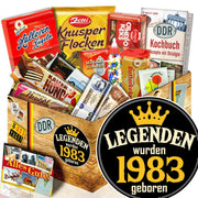 Legenden wurden 1983 geboren - Süßigkeiten Set DDR L - Ossiladen I Ostprodukte Versand