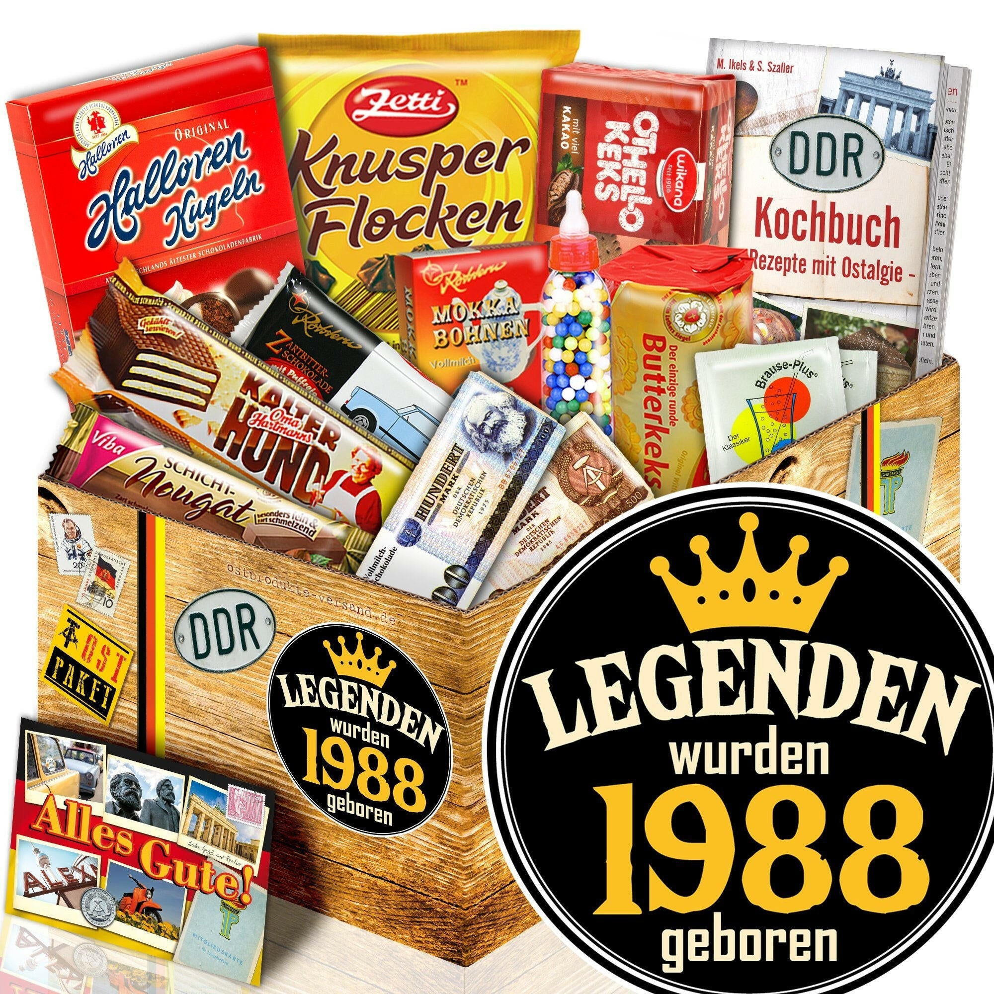Legenden wurden 1988 geboren - Süßigkeiten Set DDR L - Ossiladen I Ostprodukte Versand
