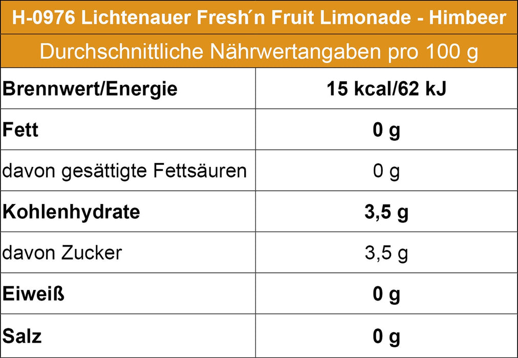 Lichtenauer Fresh´n Fruit Limonade - Himbeere