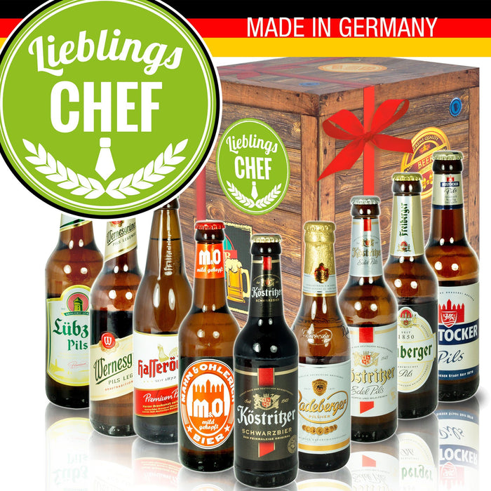 Lieblings Chef - Geschenkbox "Ostbiere" 9er Set - Ossiladen I Ostprodukte Versand