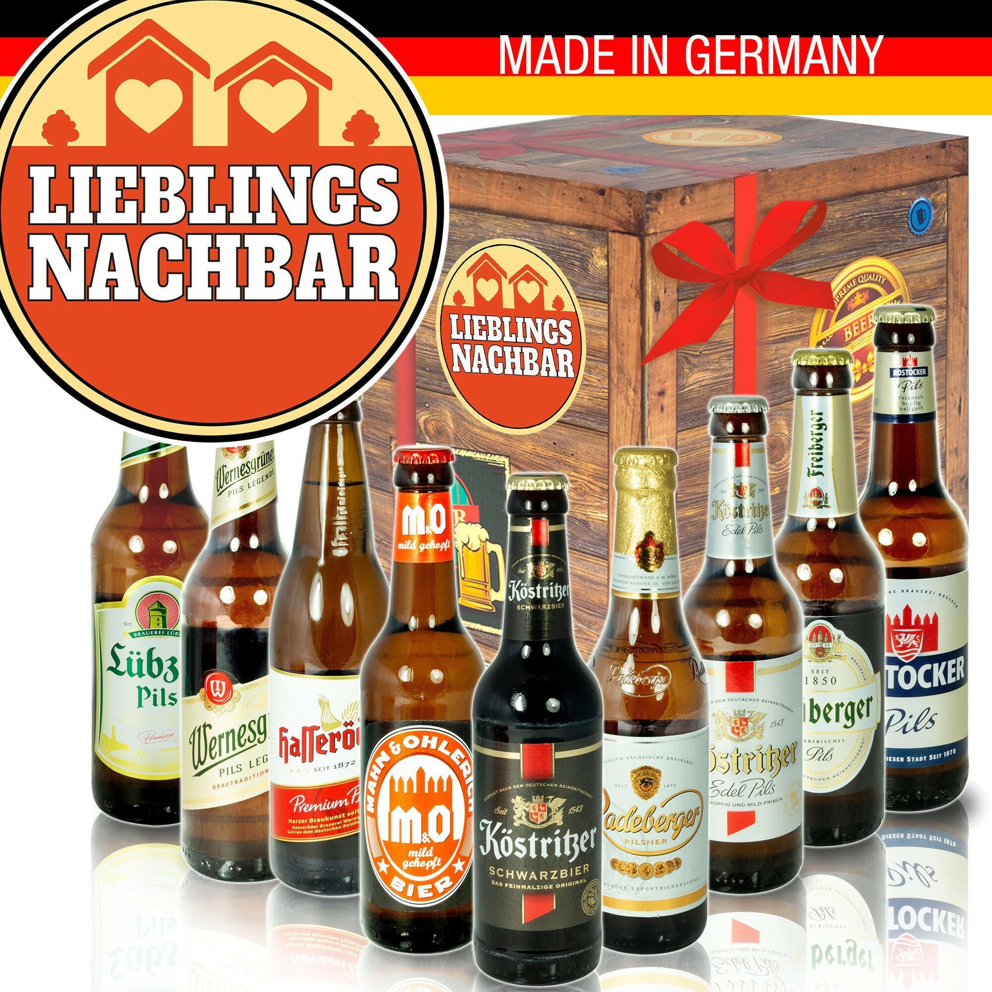 Lieblingsnachbar - Geschenkbox "Ostbiere" 9er Set - Ossiladen I Ostprodukte Versand