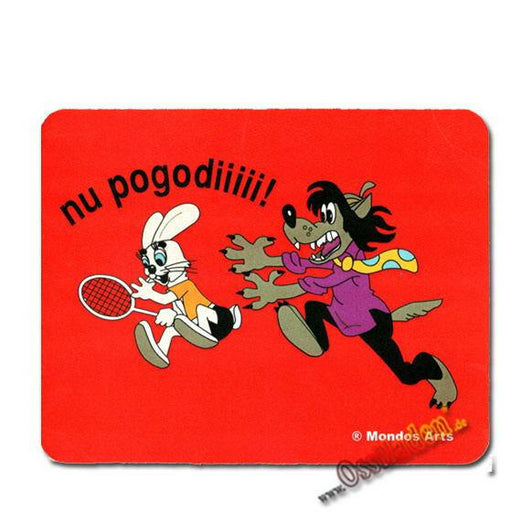 Mauspad - Hase und Wolf