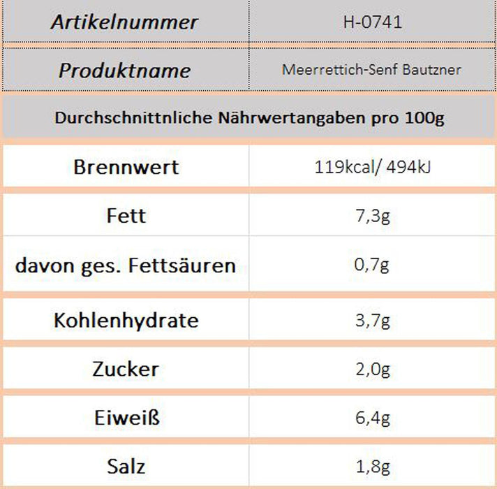 Meerrettich-Senf (Bautzner) - Ossiladen I Ostprodukte Versand