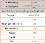 Memel Sprotten in Tomatensauce, 250g