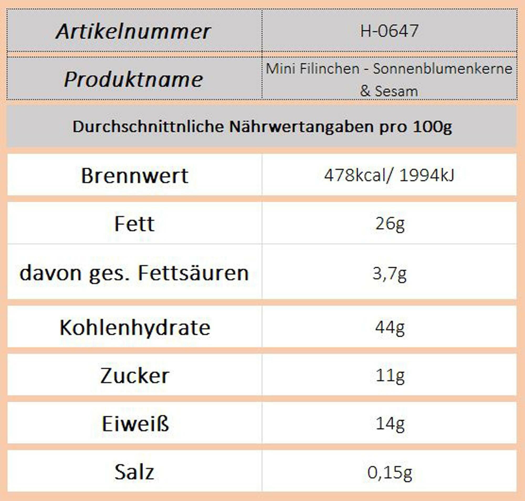 Mini Filinchen - Sonnenblumenkerne & Sesam - Ossiladen I Ostprodukte Versand