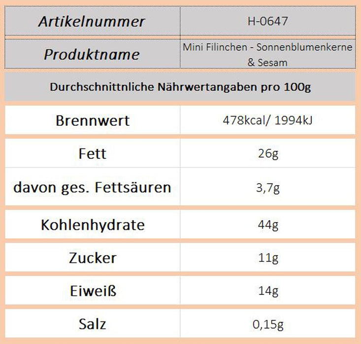 Mini Filinchen - Sonnenblumenkerne & Sesam - Ossiladen I Ostprodukte Versand