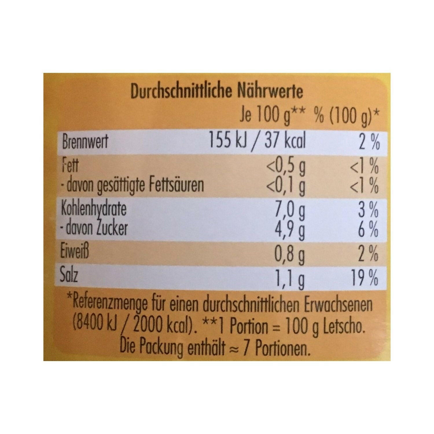 Natur Letscho ungarischer Art - Ossiladen I Ostprodukte Versand